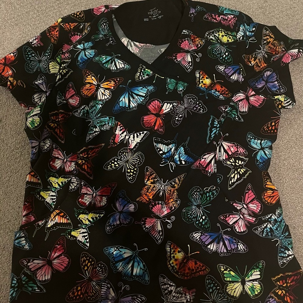 Infinity Butterfly Scrub Top 2XL